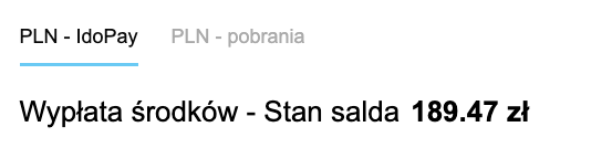 Prezentacja sald w IdoPay